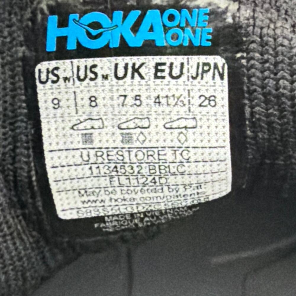 Hoka One One Restore TC Slip On Shoe Womens Size 9 Recovery Black - Picture 8 of 11